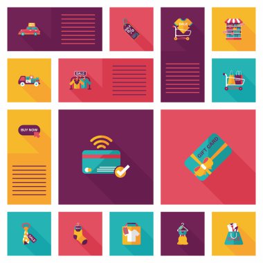 alışveriş UI düz tasarım arka plan ayarlamak, eps10