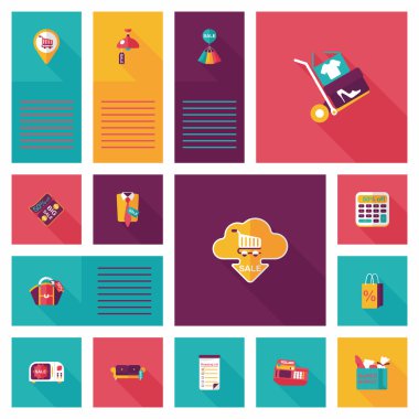 alışveriş UI düz tasarım arka plan ayarlamak, eps10