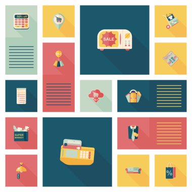 alışveriş UI düz tasarım arka plan ayarlamak, eps10