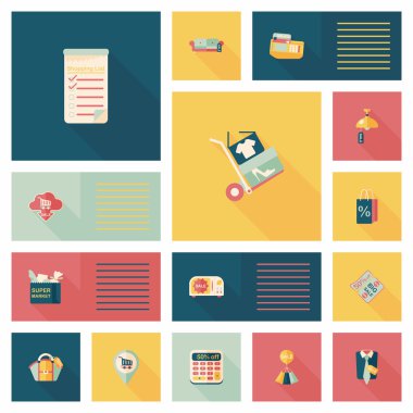 alışveriş UI düz tasarım arka plan ayarlamak, eps10