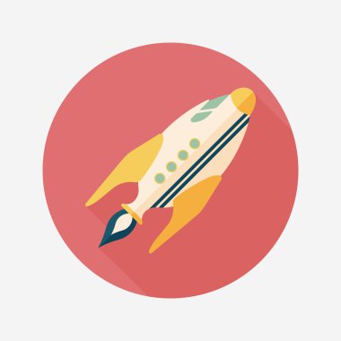 Uzun Gölge, eps10 ile alan roket düz simgesi