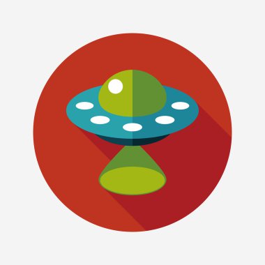 Uzun Gölge, eps10 ile uzay Ufo düz simgesi