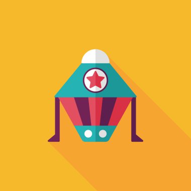 Uzay gemisi ile uzun gölge, eps10 düz simgesi