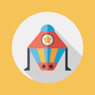 Uzay gemisi ile uzun gölge, eps10 düz simgesi