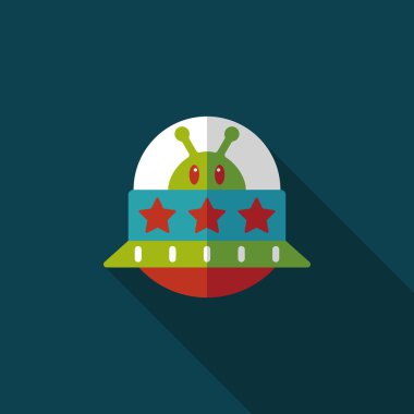 Uzun Gölge, eps10 ile uzay Ufo düz simgesi