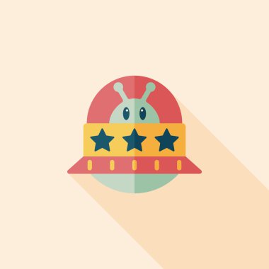 Uzun Gölge, eps10 ile uzay Ufo düz simgesi