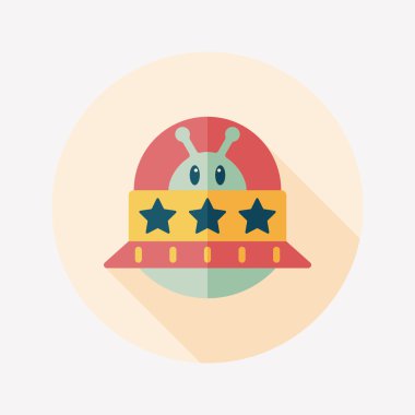 Uzun Gölge, eps10 ile uzay Ufo düz simgesi