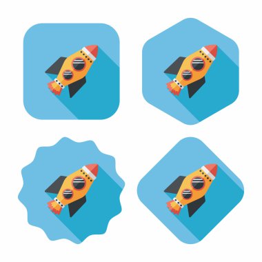 Uzun Gölge, eps10 ile alan roket düz simgesi