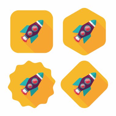 Uzun Gölge, eps10 ile alan roket düz simgesi