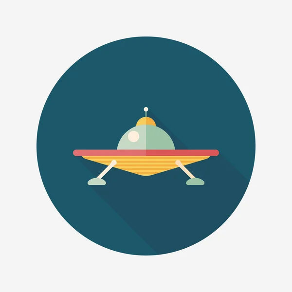 Space ufo flat icon mit langem Schatten, eps10 — Stockvektor