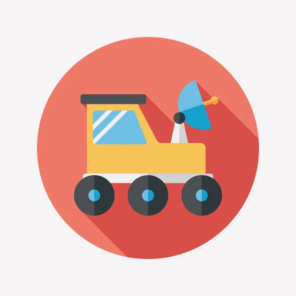 Space Rover flat icon with long shadow, eps10 — стоковый вектор