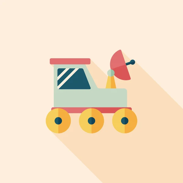 Space Rover flat icon with long shadow, eps10 — стоковый вектор