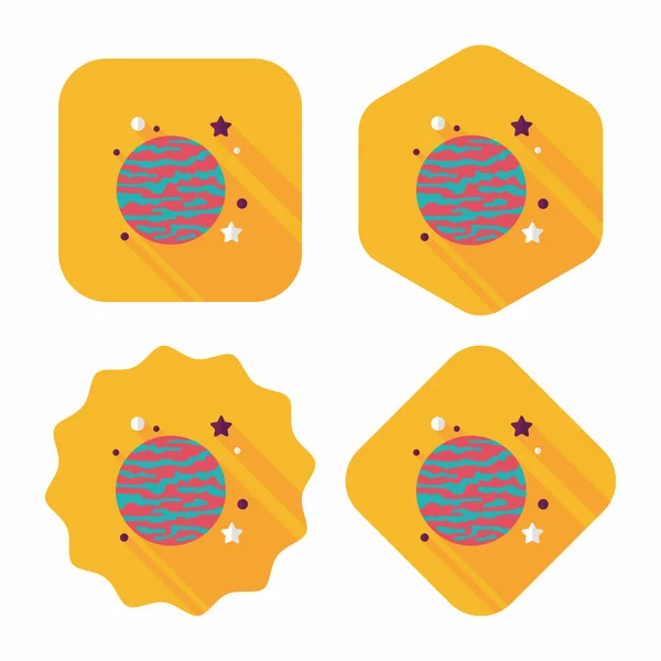 Utrymme planet flat ikonen med långa skugga, eps10 — Stock vektor