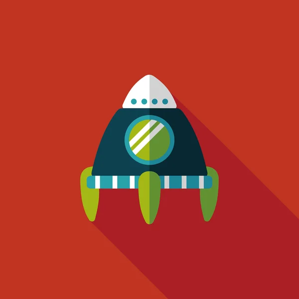 Space rocket flat icon with long shadow, eps10 — стоковый вектор