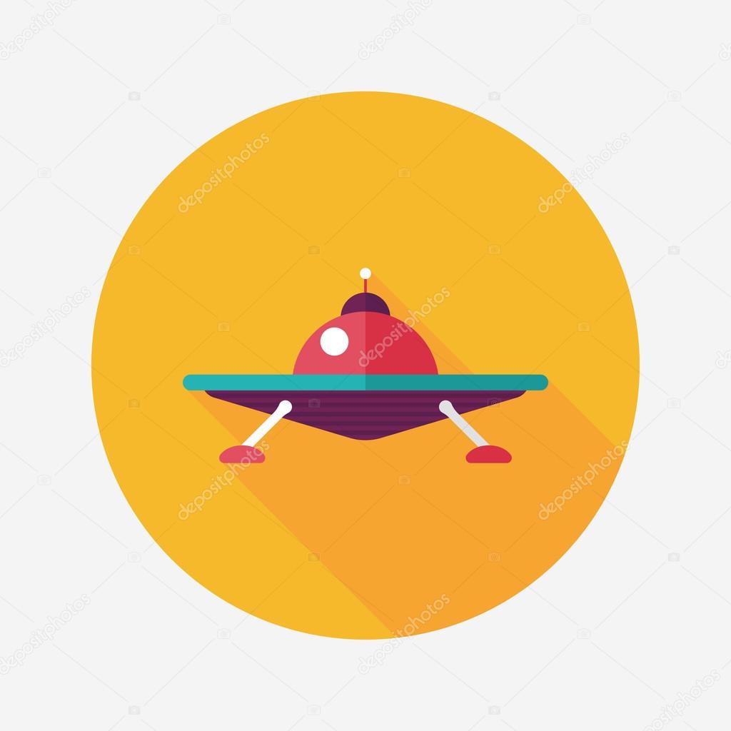 Space UFO flat icon with long shadow, eps10