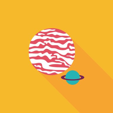 Uzun Gölge, eps10 ile alan gezegen düz simgesi