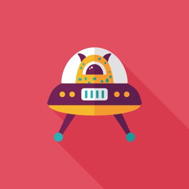 Uzun Gölge, eps10 ile uzay Ufo düz simgesi