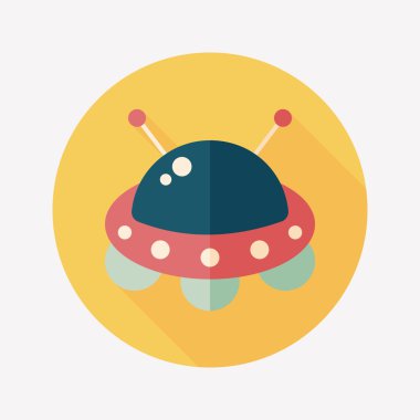 Uzun Gölge, eps10 ile uzay Ufo düz simgesi