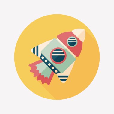 Uzay gemisi ile uzun gölge, eps10 düz simgesi