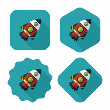 Uzay gemisi ile uzun gölge, eps10 düz simgesi