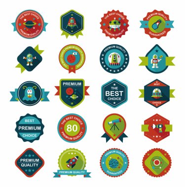 Uzay rozet afiş düz tasarım arka plan ayarlamak, eps10