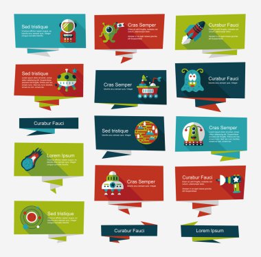 Uzay afiş düz tasarım arka plan ayarlamak, eps10