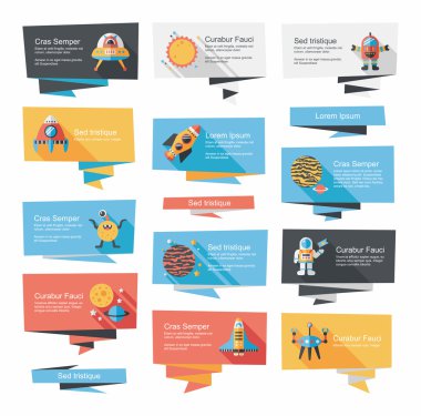 Uzay afiş düz tasarım arka plan ayarlamak, eps10