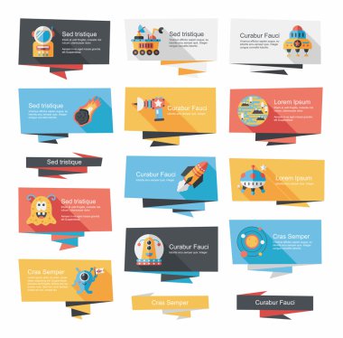 Uzay afiş düz tasarım arka plan ayarlamak, eps10