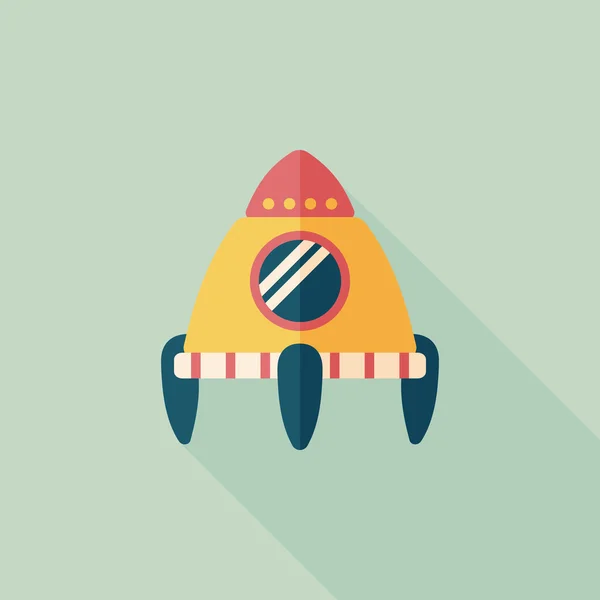 Space rocket flat icon with long shadow,eps10 — Stock Vector