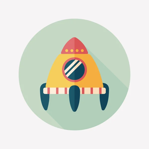 Space rocket flat icon with long shadow,eps10 — Stock Vector