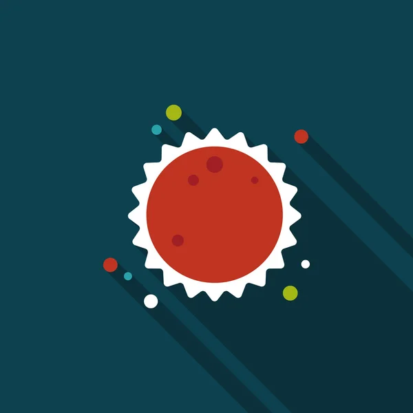 Ruimte zon platte pictogram met lange schaduw, eps10 — Stockvector