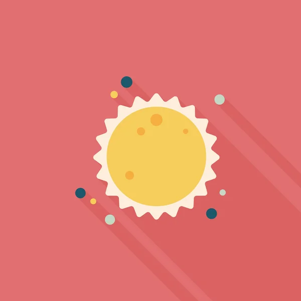 Space sun flat icon with long shadow, eps10 — стоковый вектор