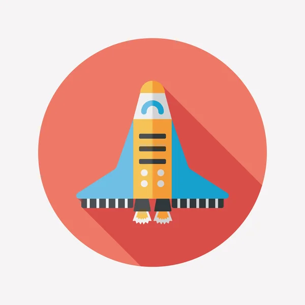 Spaceship flat icon with long shadow,eps10 — Stock Vector