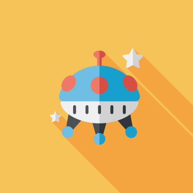 Uzun Gölge, eps10 ile uzay Ufo düz simgesi