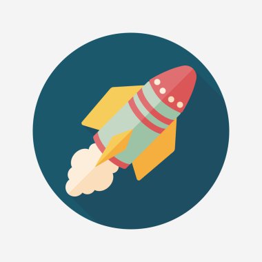 Uzay gemisi ile uzun gölge, eps10 düz simgesi