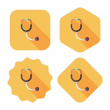 stetoskop uzun gölge, eps10 düz simgesiyle