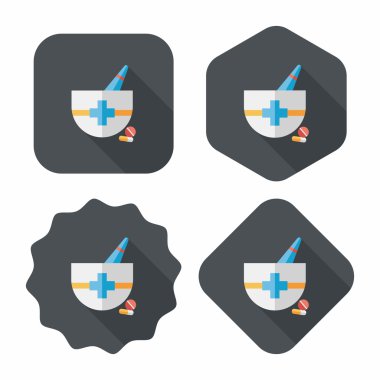 Uzun Gölge, eps10 ile harç ve havaneli düz simgesi