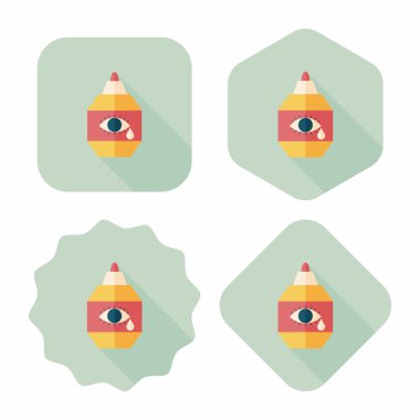 Göz damla düz simgesini uzun gölge, eps10 ile