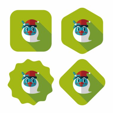 Noel Baba uzun gölge, eps10 düz simgesi