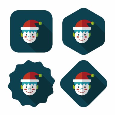 Uzun gölgeli Noel çocuğu düz ikonu, eps10