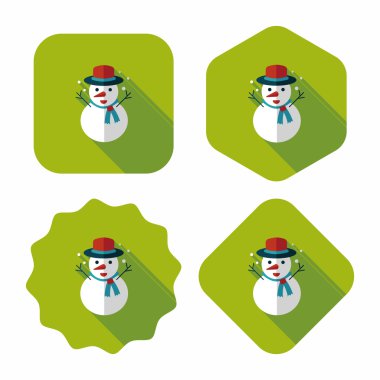 kardan adam düz simgesi ile uzun gölge, eps10