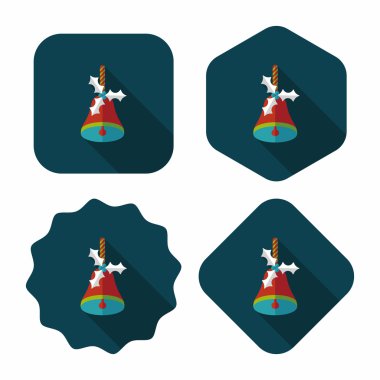 Uzun Gölge, eps10 ile Noel çanları düz simgesi