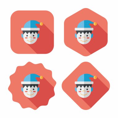 Uzun gölgeli Noel çocuğu düz ikonu, eps10