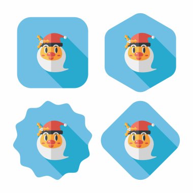 Noel Baba uzun gölge, eps10 düz simgesi