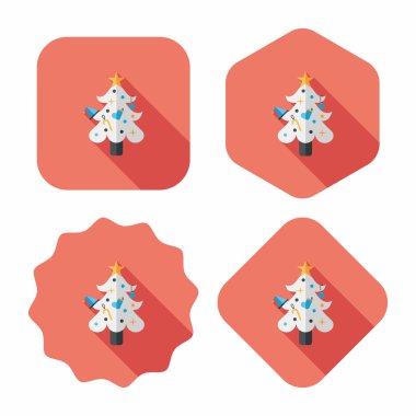 Uzun Gölge, eps10 ile Noel ağacı düz simgesi