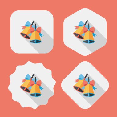 Uzun Gölge, eps10 ile Noel çanları düz simgesi