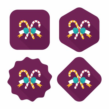 Uzun Gölge, eps10 ile Noel candy cane düz simgesi