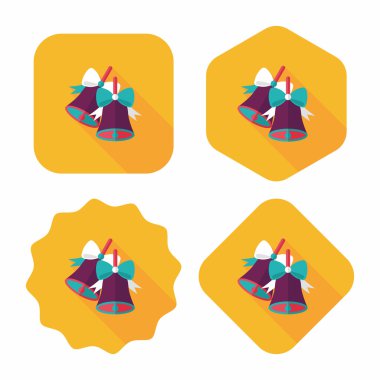 Uzun Gölge, eps10 ile Noel çanları düz simgesi