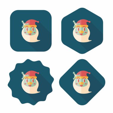 Noel Baba uzun gölge, eps10 düz simgesi