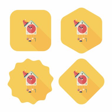 guguklu saat düz simgesi ile uzun gölge, eps10